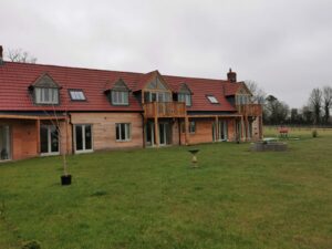 Double lap tiles, private residence