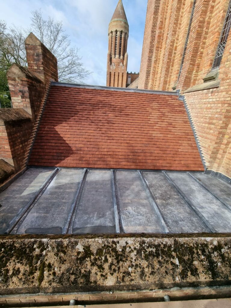 Quarr Abbey, lead roof