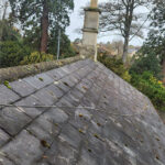 Natural slate roof before PV slates are fitted