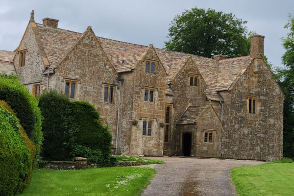 Stone roof slates on manor house