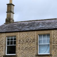 Natural slate roof before PV slates are fitted